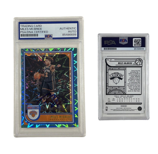 2022 Miles McBride Autograpehd NBA Hoops Reflective Panini #27 PSA Auth Auto