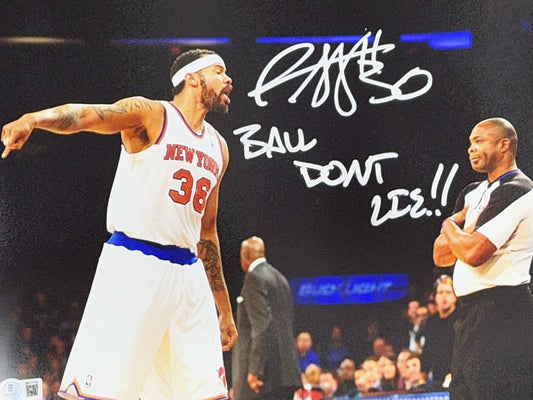 Rasheed Wallace Autographed New York Knicks 11x14 “Ball Don’t Lie” Beckett