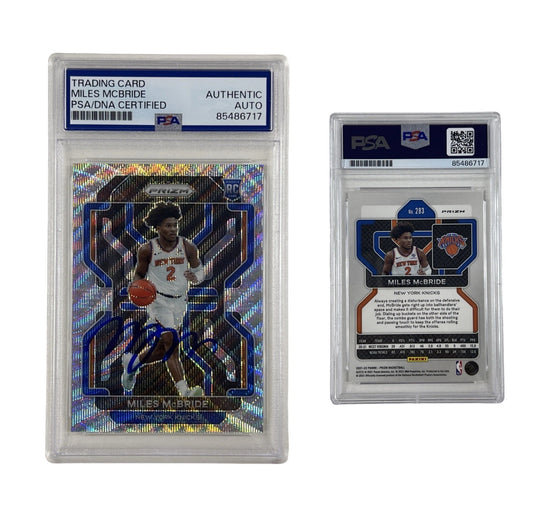 2021 Miles McBride Autographed Rookie Card Panini Prizm #283 Authentic Auto
