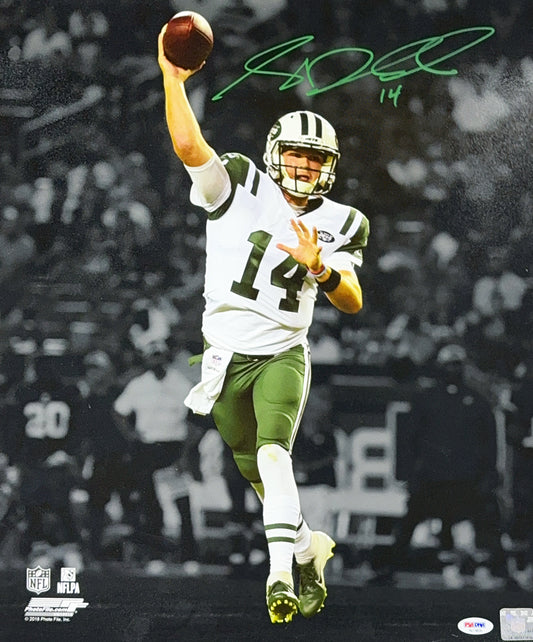 Sam Darnold Autographed New York Jets Spotlight 16x20 PSA