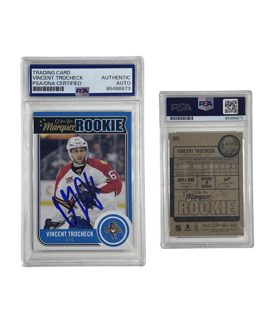 2014 Vincent Trocheck Autographed Marquee Rookie O-Pee-Chee #505 PSA Authentic Auto