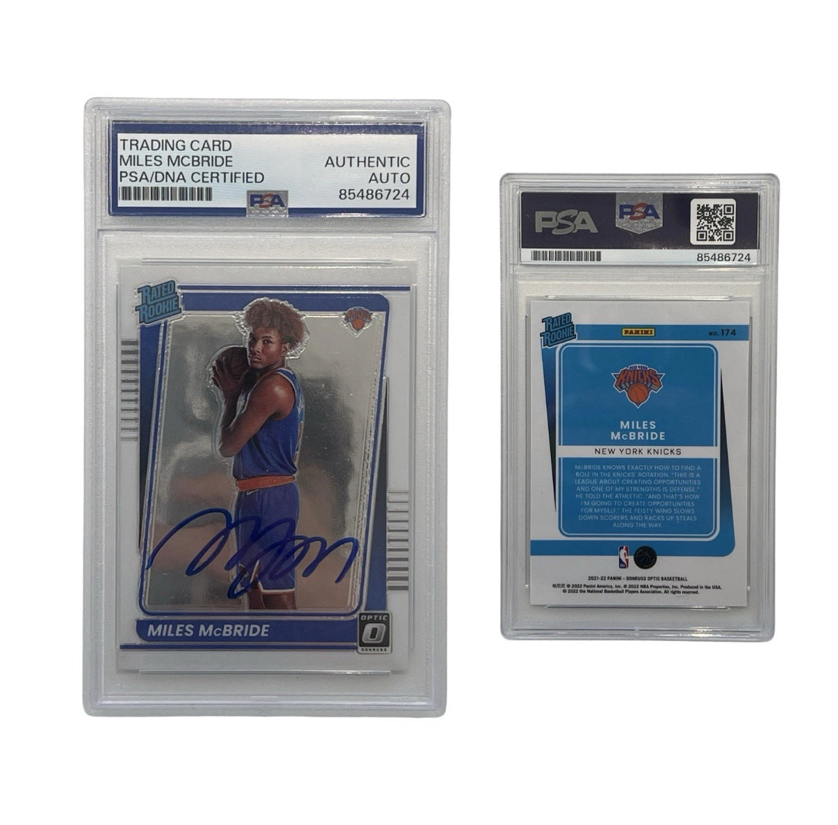 2022 Miles McBride Autographed Panini Optic Donruss Rated Rookie #174 Authentic Auto