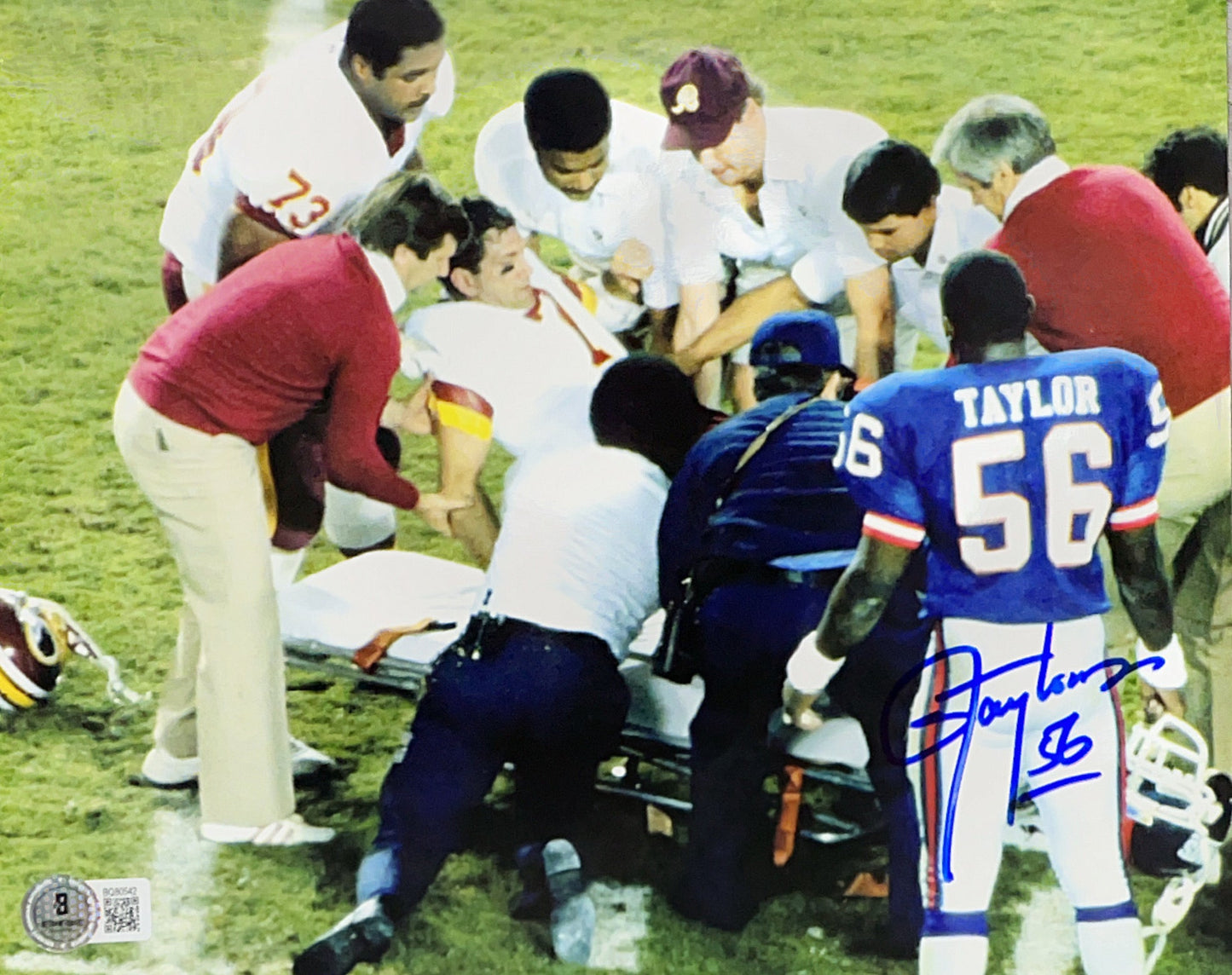 Lawrence Taylor Autographed Theismann Injury 8x10 Beckett