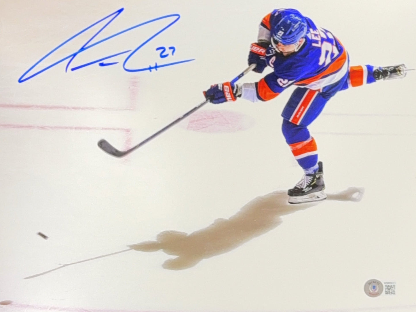Anders Lee Autographed New York Islanders Slapshot 11x14 Beckett