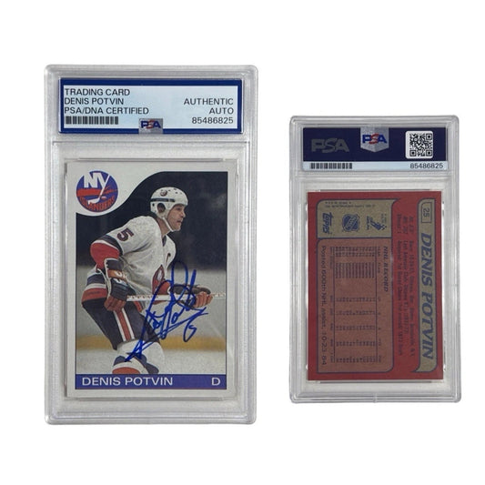 1985 Denis Potvin Autographed Topps #25 PSA Authentic Auto