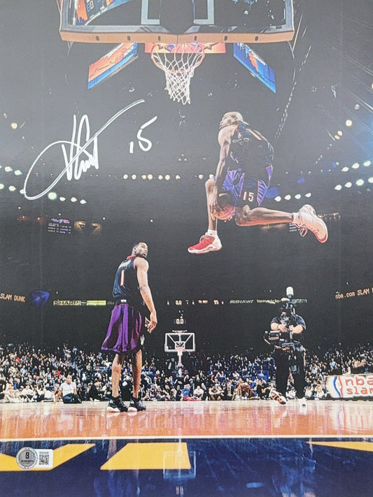 Vince Carter Autographed Toronto Raptors Dunk Contest 11x14 Beckett