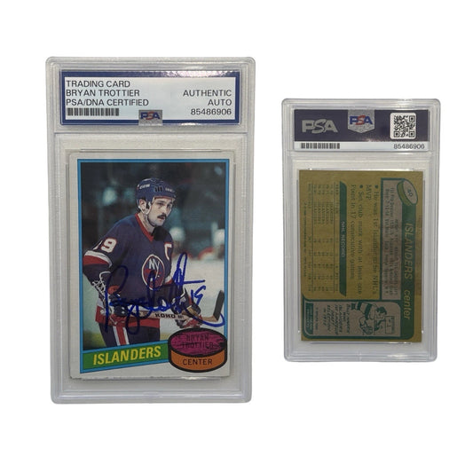1980 Bryan Trottier Autographed Topps #40 PSA Authentic Auto