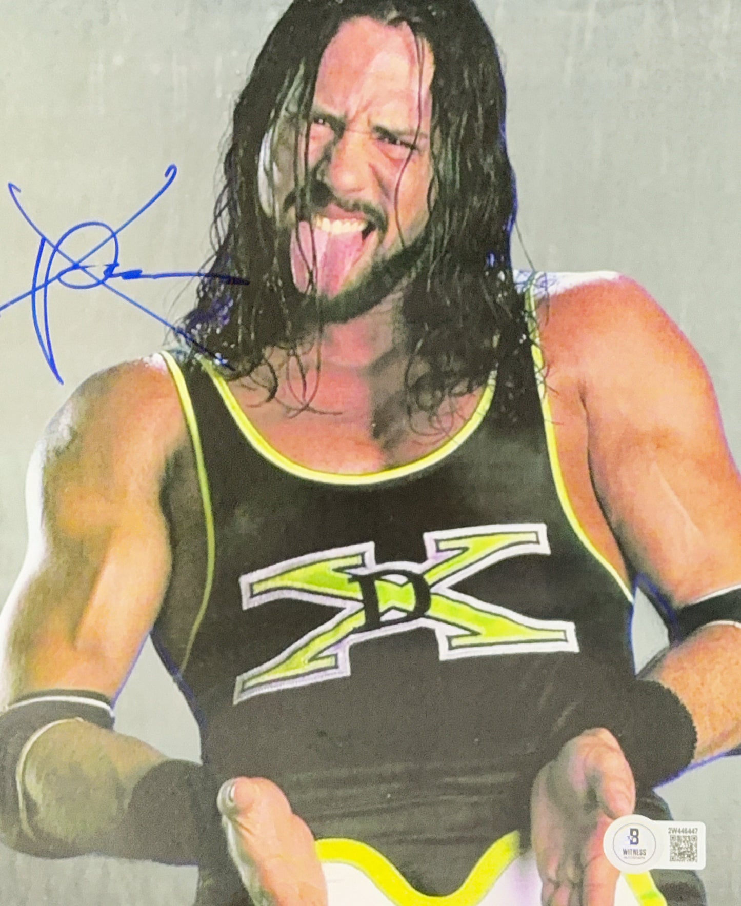 X-Pac Autographed WWE Suck It Tongue Out 8x10 Beckett