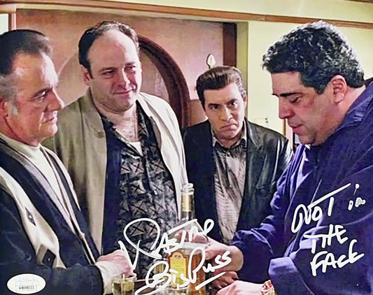 Vincent Pastore Sopranos Autographed 8x10 "Big Pussy Not In The Face" Inscribed JSA