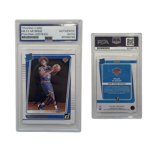 2021 Miles McBride Autographed Rated Rookie DonRuss #224 PSA Auth Auto