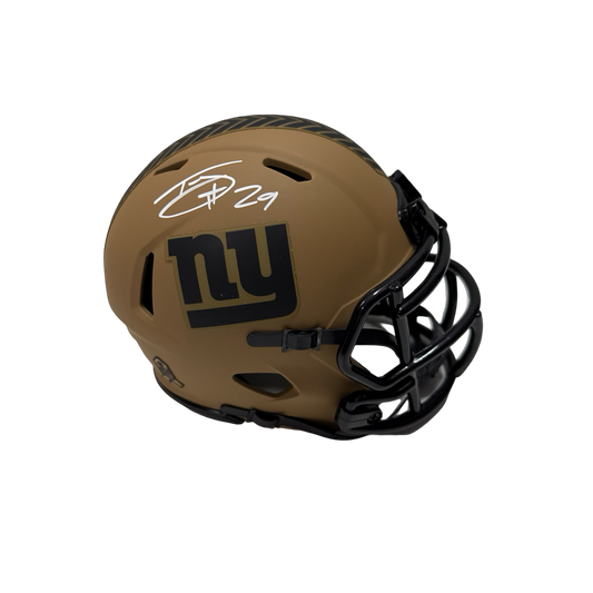 Tyrone Tracy Autographed New York Giants Mocha Salute To Service Mini Helmet JSA
