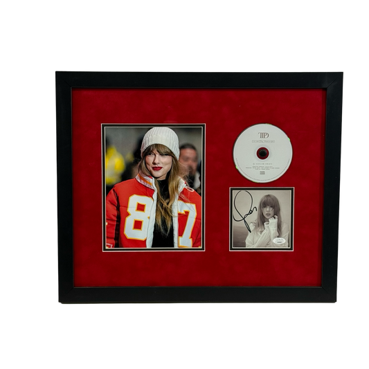 Taylor Swift Autographed Cut & Framed CD 11x14 Frame Cheifs Smile Horizontal JSA