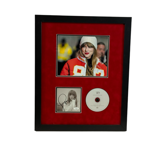 Taylor Swift Autographed Cut & Framed CD 11x14 Frame Cheifs Smile Vertical JSA