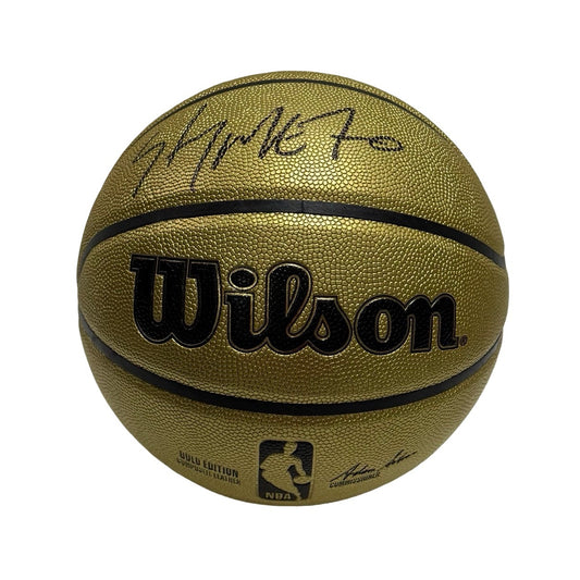 Carmelo Anthony Autographed Gold Wilson Basketball Fanatics