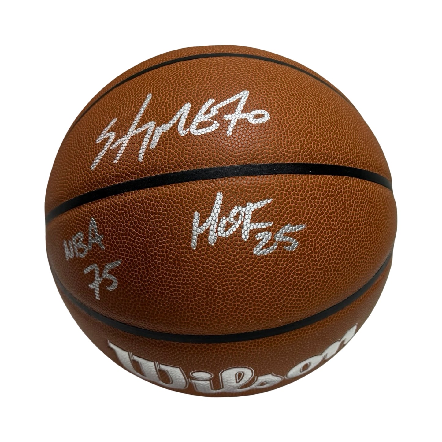 Carmelo Anthony Autographed 75 Anniversary Mitchell and Ness Wilson Basketball Fanatics