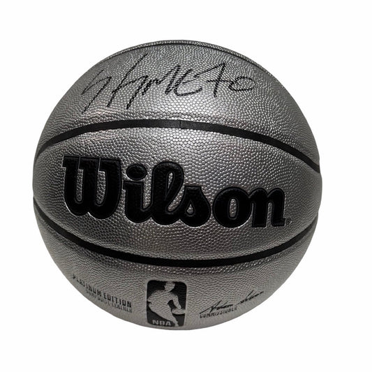 Carmelo Anthony Autographed Silver Wilson Basketball Fanatics