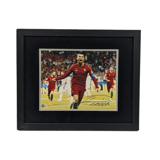 Cristiano Ronaldo Autographed Portugal Framed 11x14 Photo Beckett
