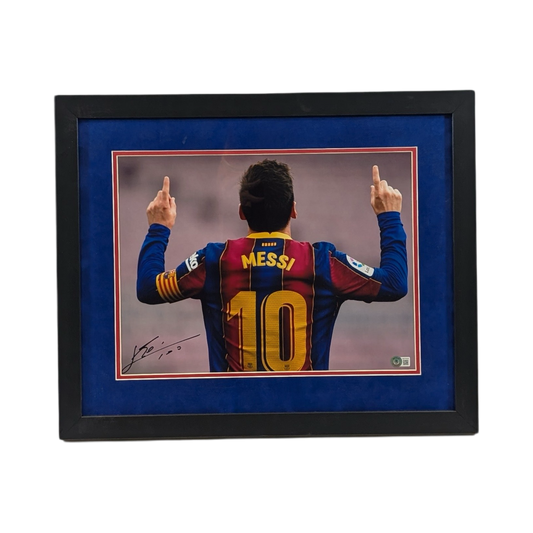 Lionel Messi Autographed FC Barcelona Framed 12x16 Beckett