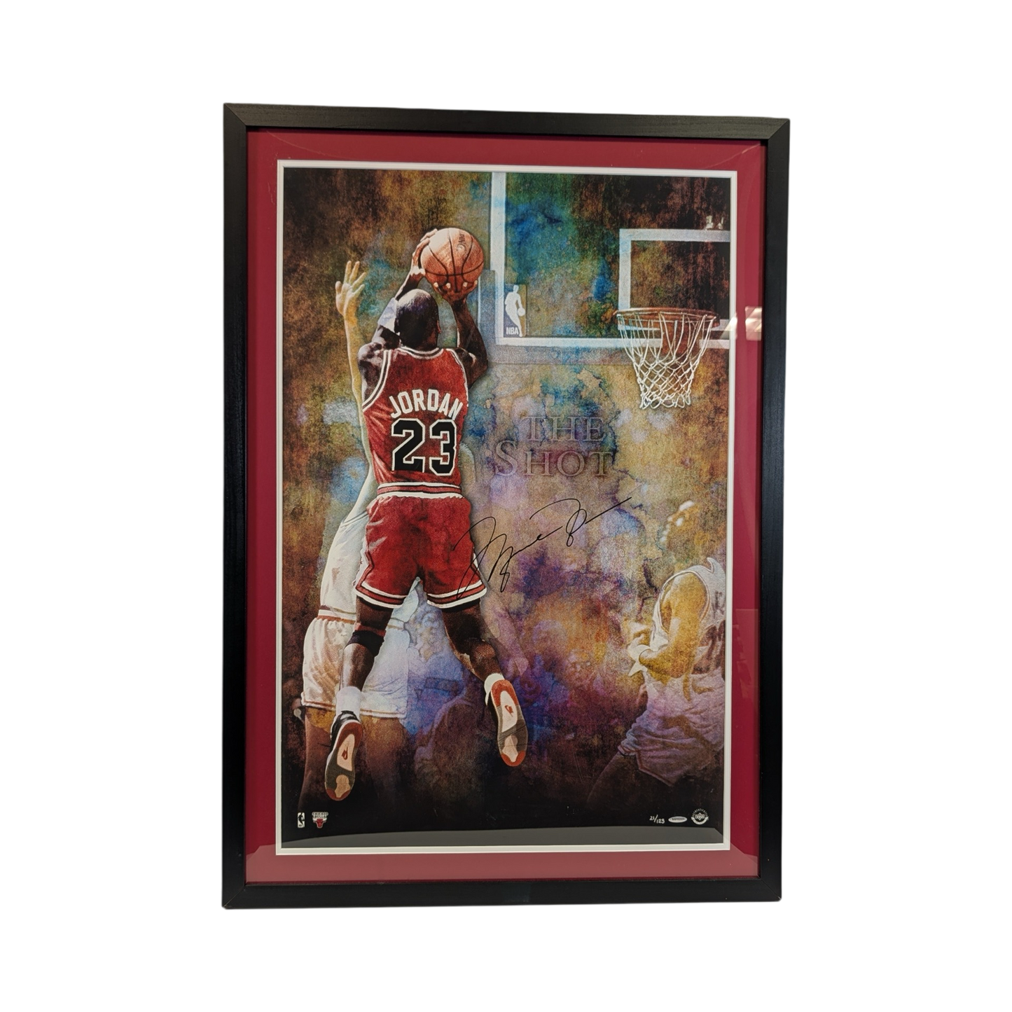 Michael Jordan Autographed Chicago Bulls Framed Framed 24x35 Poster Upper Deck