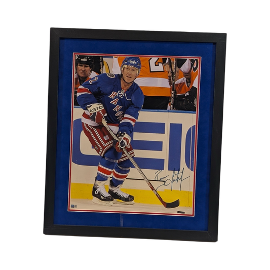 Brian Leetch Autographed New York Rangers Pass Framed 16x20 Steiner CX