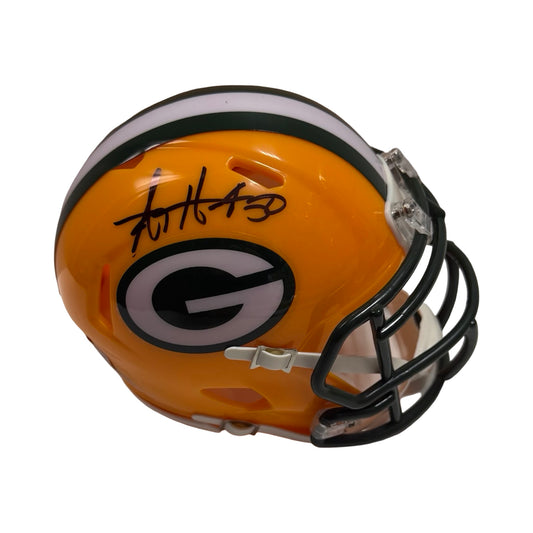 AJ Hawk Autographed Green Bay Packers Mini Helmet Beckett BAS