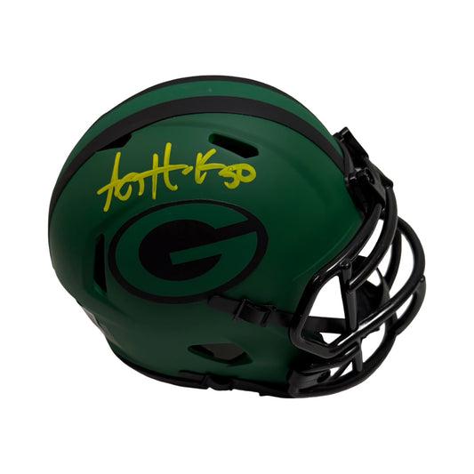 AJ Hawk Autographed Green Bay Packers Rave Mini Helmet Beckett BAS