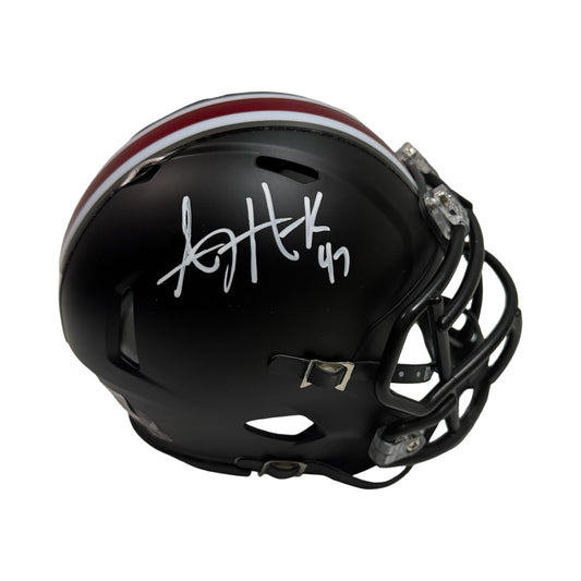 AJ Hawk Ohio State Buckeyes Black Mini Helmet Beckett BAS