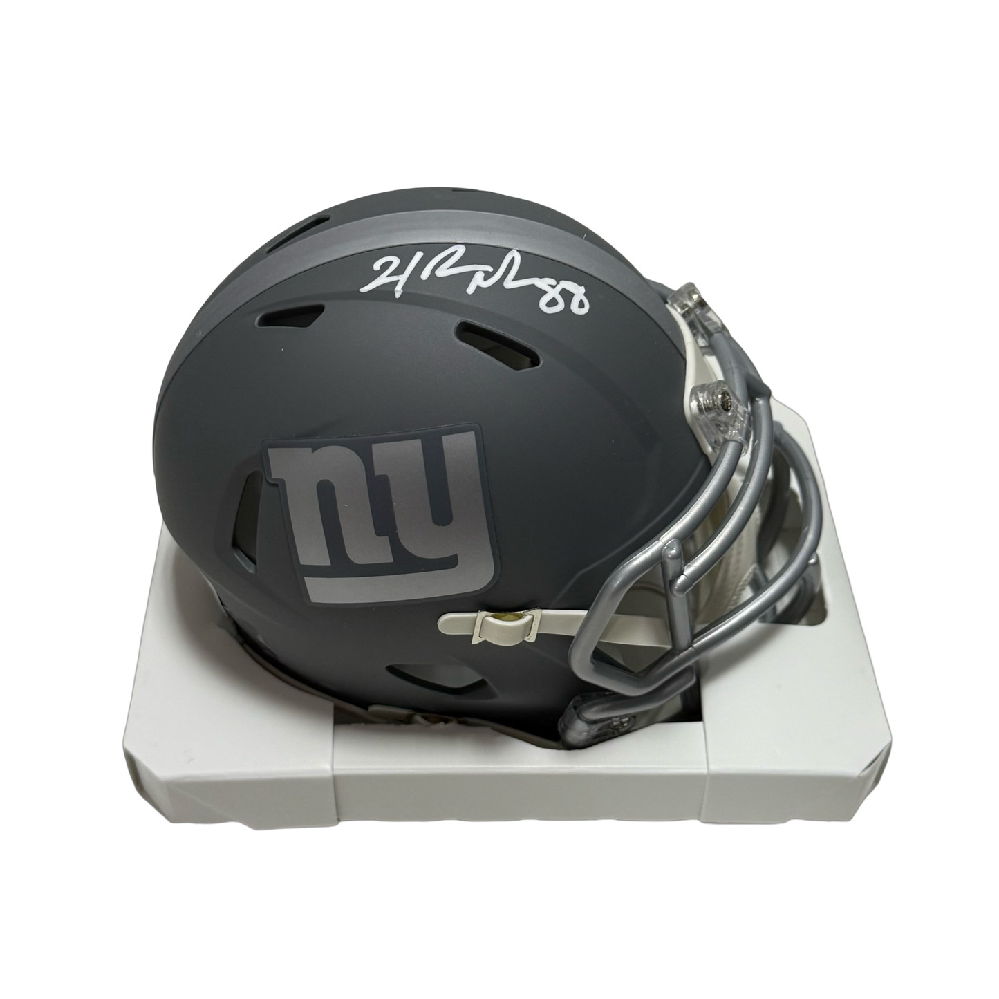 Hakeem Nicks Autographed New York Giants Slate Mini Helmet Beckett