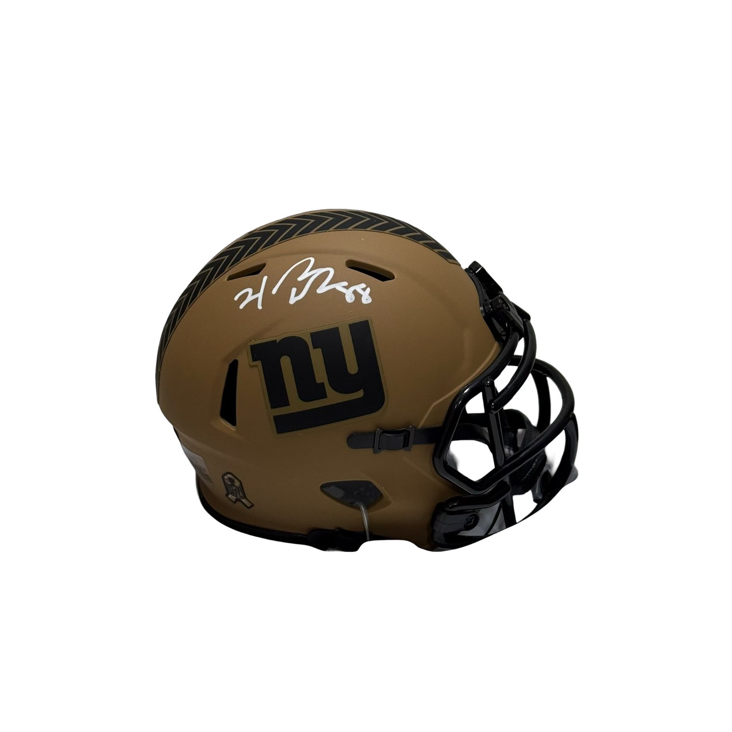 Hakeem Nicks Autographed New York Giants Salute to Service Mocha Mini Helmet Beckett
