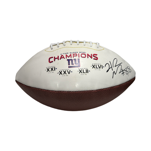 Hakeem Nicks Autographed New York Giants Superbowl White Panel Football Beckett