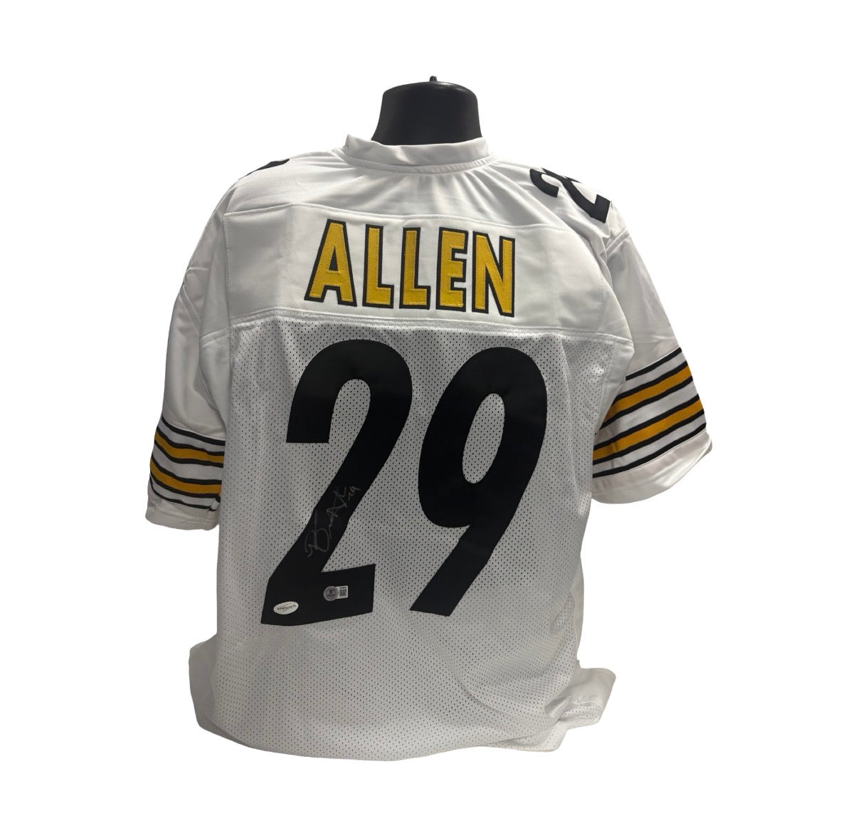 Brian Allen White Pittsburgh Steelers Autographed Jersey Beckett BAS