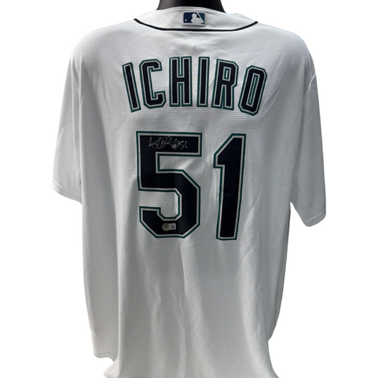 Ichiro Suzuki Autographed Seattle Mariners White Majestic Cool Base Jersey Beckett