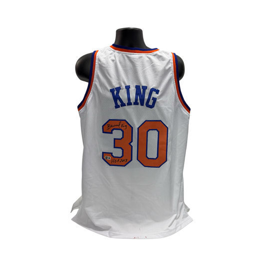 Bernard King Autographed New York Knicks White Jersey HOF 2013 Beckett