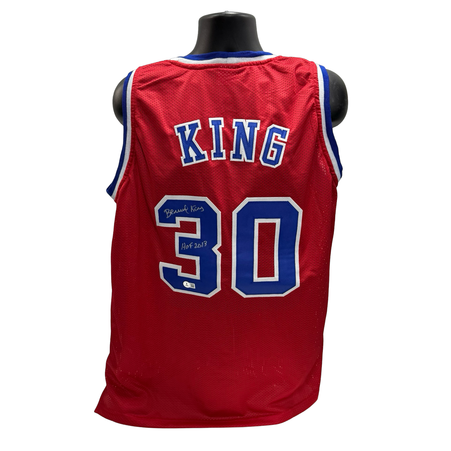 Bernard King Autographed Washington Bullets Red Jersey HOF 2013 Beckett