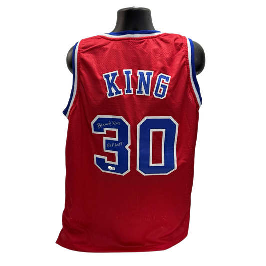 Bernard King Autographed Washington Bullets Red Jersey HOF 2013 Beckett