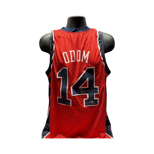 Lamar Odom Autographed Team USA Red Jersey Steiner CX