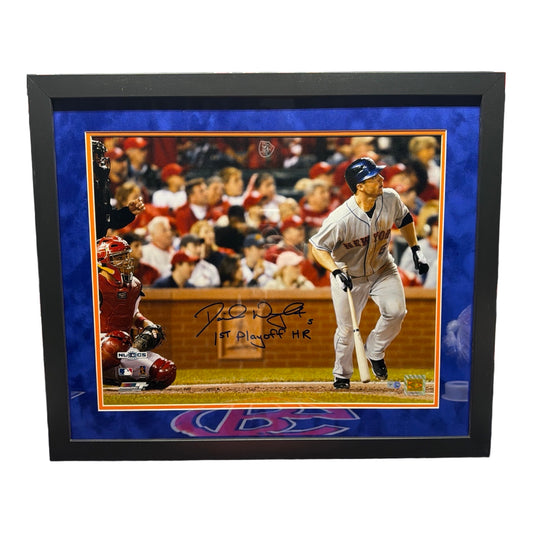 David Wright Autographed New York Mets 16x20 1st Playoff HR Inscription MLB - Framed