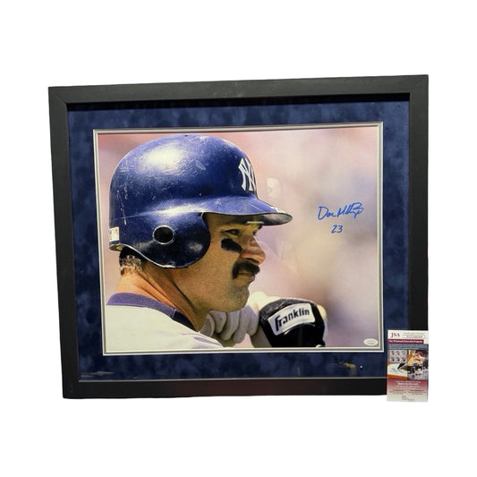 Don Mattingly New York Yankees Close up Signed Photo Framed 16x20 Autographed JSA COA