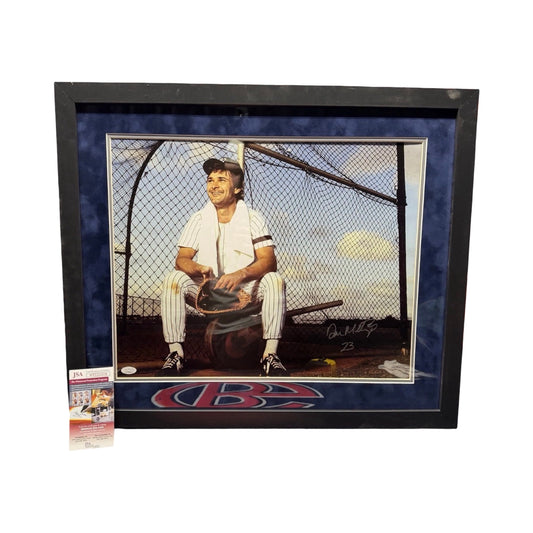 Don Mattingly New York Yankees Sitting Signed Photo Framed 16x20 Autographed JSA COA