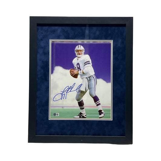 Troy Aikman Autographed Dallas Cowboys 11x14 Beckett - Framed