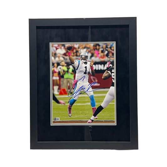 Cam Newton Autographed Carolina Panthers 11x14 Beckett - Framed