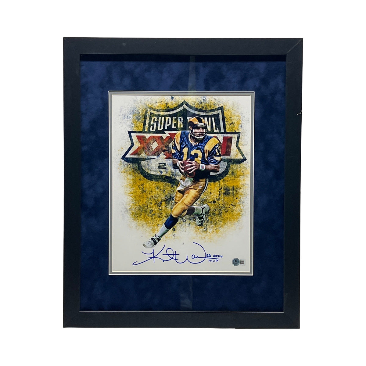 Kurt Warner Autographed St. Louis Ram 11x14 Beckett - Framed
