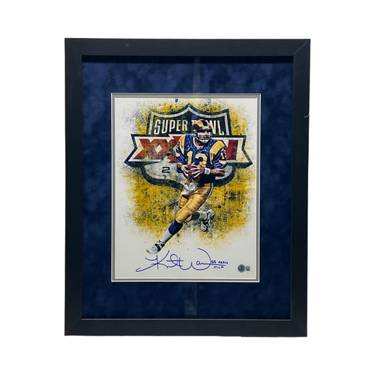 Kurt Warner Autographed St. Louis Ram 11x14 Beckett - Framed