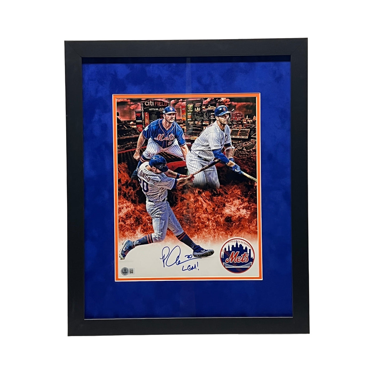 Pete Alonso Autographed New York Mets Edit 11x14 Beckett - Framed