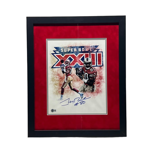 Jerry Rice Autographed San Fransisco 49ers Super Bowl XXIII 11x14 Beckett - Framed