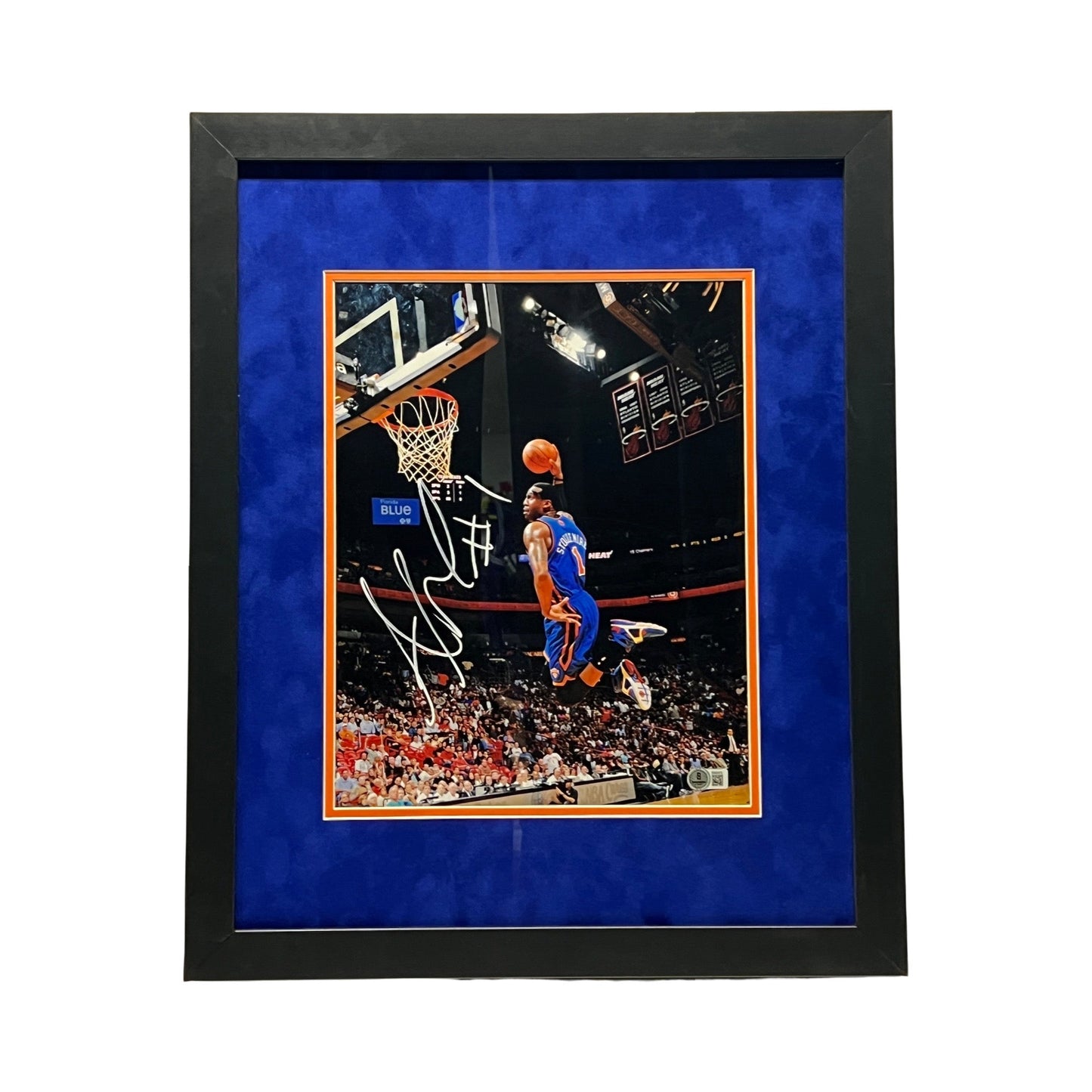 Amare Stoudemire Autographed New York Knicks 11x14 Beckett - Framed