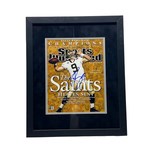 Drew Brees Autographed New Orleans Saints Sports Illustrated 11x14 Beckett - Framed