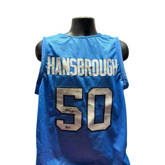 Tyler Hansbrough North Carolina Autographed College Blue Jersey Signed Beckett BAS