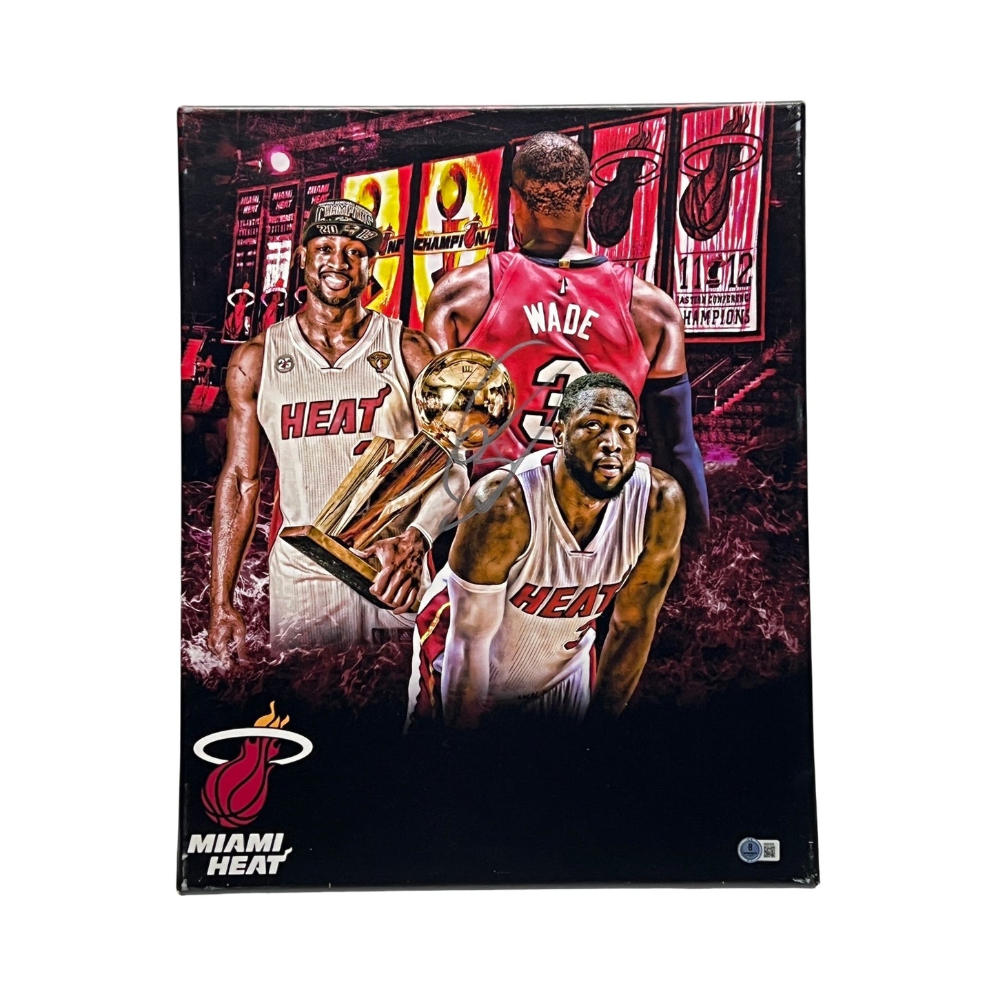 Dwayne Wade Autographed Miami Heat 16x20 Canvas Becket
