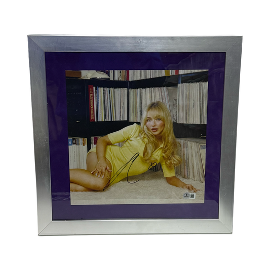 Sabrina Carpenter Autographed Vinyl Insert 12x12 Frame Purple Matte Beckett